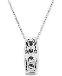 Le Vian Chocolate Diamond (1/2 ct. t.w.) & Nude Diamond (1/4 ct. t.w.) Vertical Halo 18" Pendant Necklace in 14k White Gold