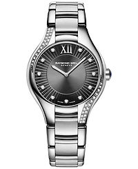 Raymond Weil Women's Swiss Noemia Diamond (1/4 ct. t.w.) Stainless Steel Bracelet Watch 32mm