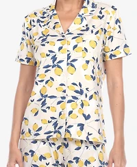 White Mark Women's 2 Piece Tropical Print Pajama Set
