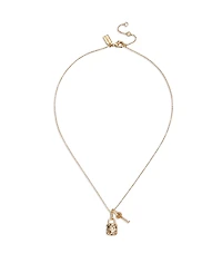 Coach Quilted Padlock Key Necklace