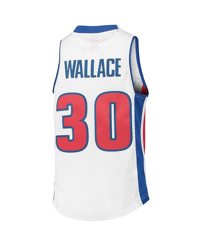 Big Boys Mitchell & Ness Rasheed Wallace White Detroit Pistons 2003-04 Hardwood Classics Swingman Jersey