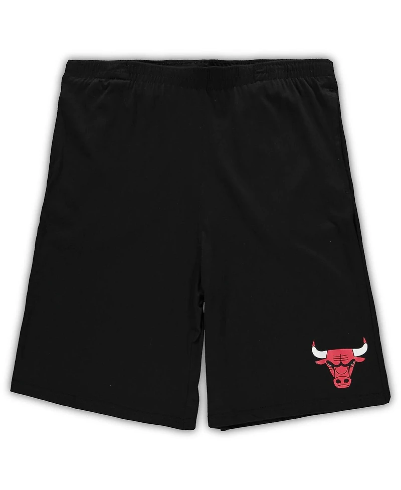 Men's Concepts Sport Red, Black Chicago Bulls Big and Tall T-shirt Shorts Sleep Set