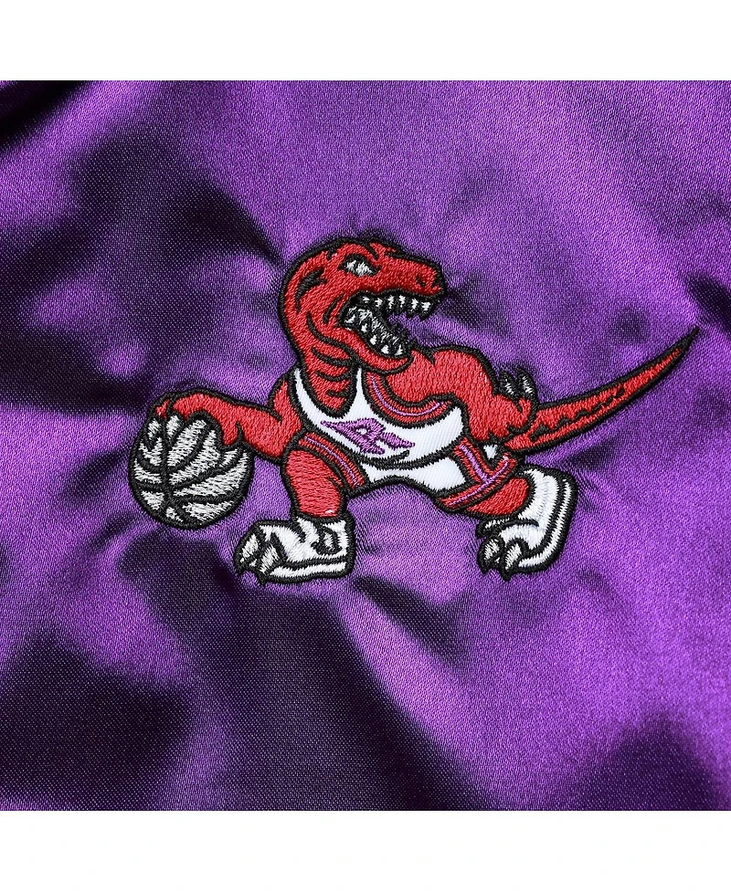 Women's Mitchell & Ness Purple Toronto Raptors Hardwood Classics Raglan Satin Full-Snap Jacket