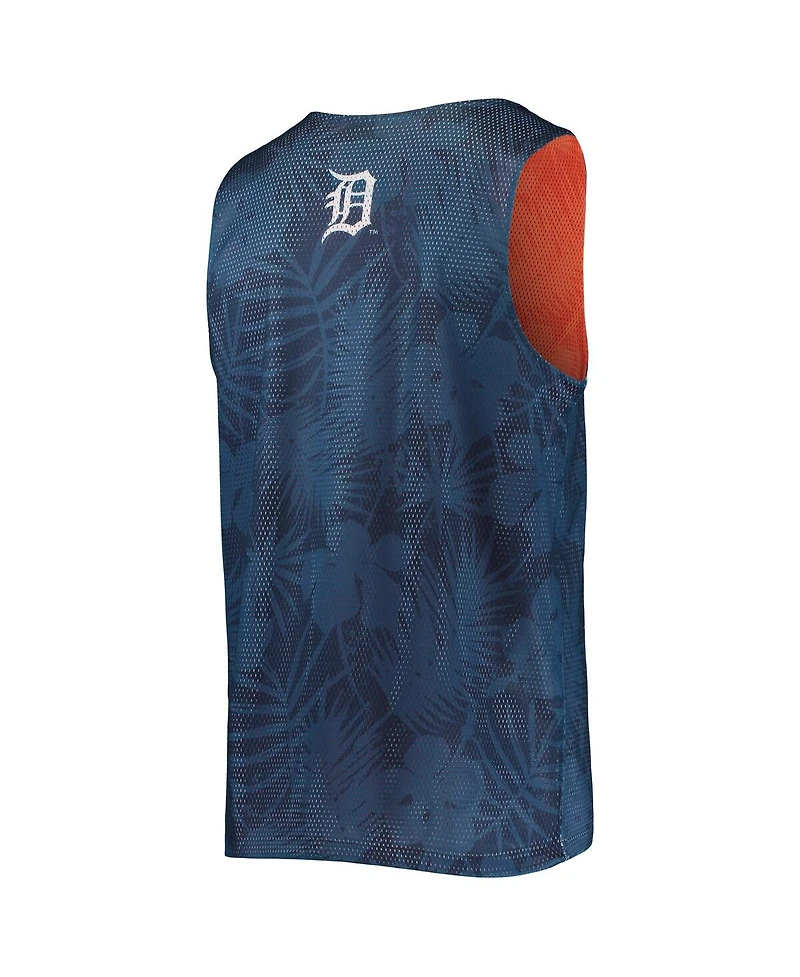 Men's Foco Navy Detroit Tigers Floral Reversible Mesh Tank Top