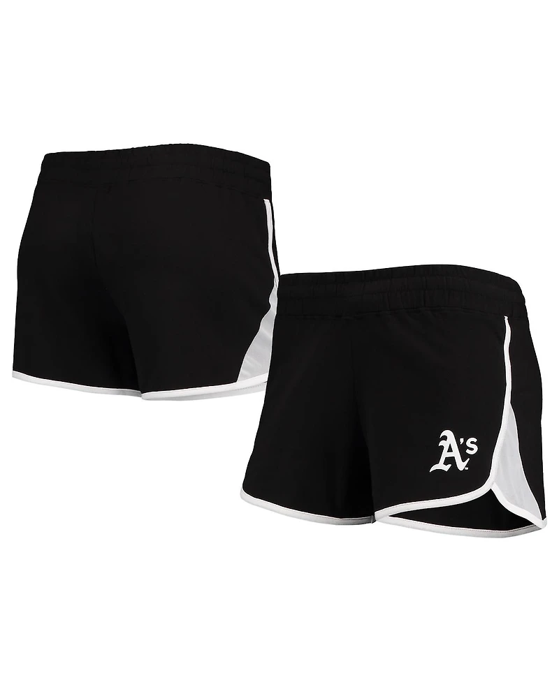 Women's New Era Black Oakland Athletics Stretch French Terry Shorts