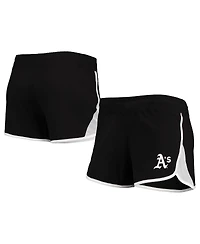 Women's New Era Black Oakland Athletics Stretch French Terry Shorts