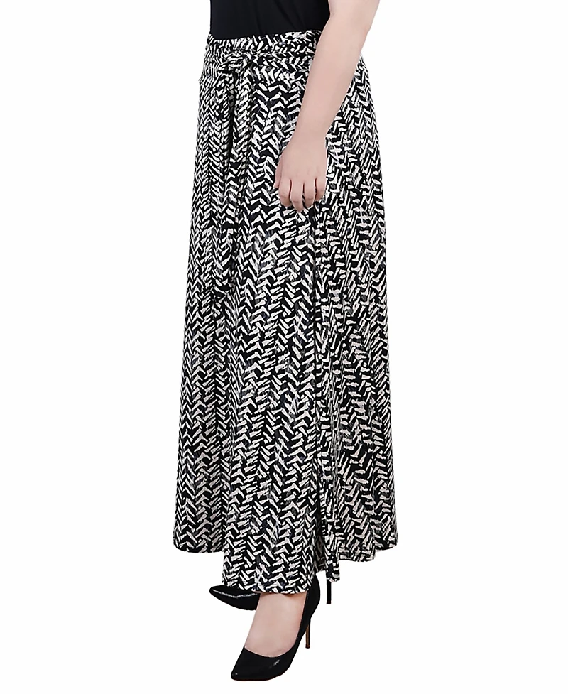 Ny Collection Plus Maxi with Sash Waist Tie Skirt