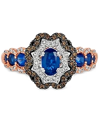 Le Vian Chocolatier Blueberry Sapphire (1 ct. t.w.) & Diamond (3/8 ct. t.w.) in 14k Rose & White Gold