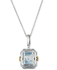 Le Vian Sea Blue Aquamarine (2 ct. t.w.) & Diamond (1/4 ct. t.w.) 20" Adjustable Pendant Necklace in 14k Two-Tone Gold