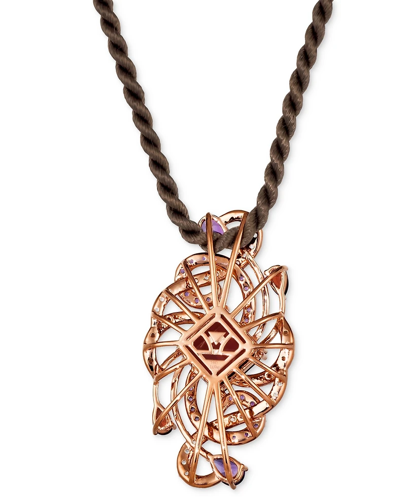 Le Vian Crazy Collection Multi-Gemstone Swirl Silk Cord 20" Pendant Necklace (8-1/2 ct. t.w.) in 14k Rose Gold