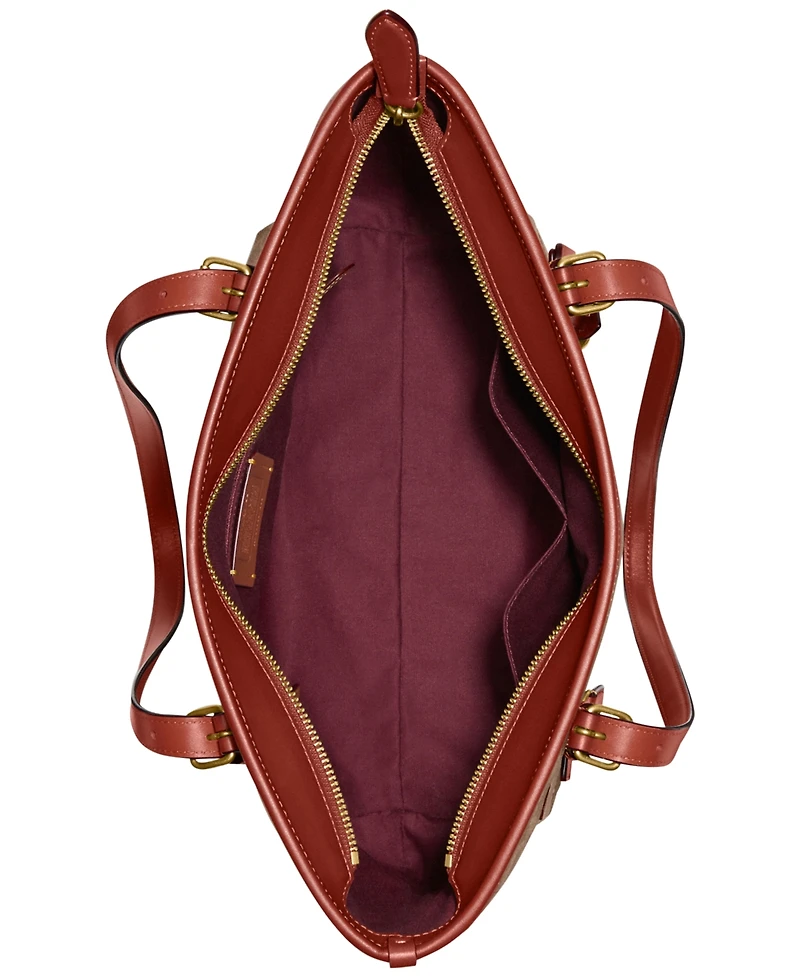 Coach Signature Coated Canvas Taylor Tote with C Dangle Charm