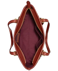 Coach Signature Coated Canvas Taylor Tote with C Dangle Charm