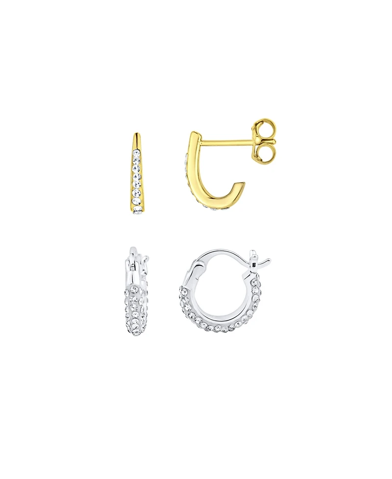 And Now This Duo Crystal Hoop Earring, Set of 2