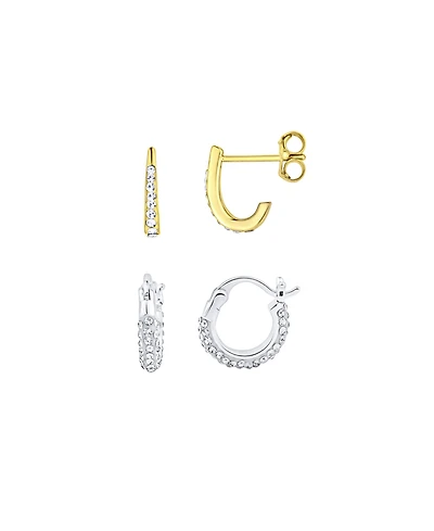 And Now This Duo Crystal Hoop Earring, Set of 2