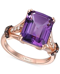 Le Vian Grape Amethyst (5-1/4 ct. t.w.) & Diamond (1/5 ct. t.w.) Ring in 14k Rose Gold