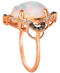 Le Vian Neopolitan Opal (3-1/5 ct. t.w.) & Diamond (1/4 ct. t.w.) Halo Ring in 14k Rose Gold