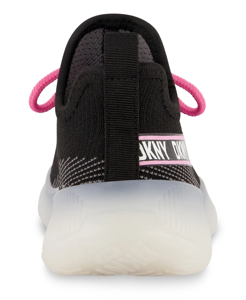 Dkny Little and Big Girls Slip On Landon Stretchy Knit Sneakers