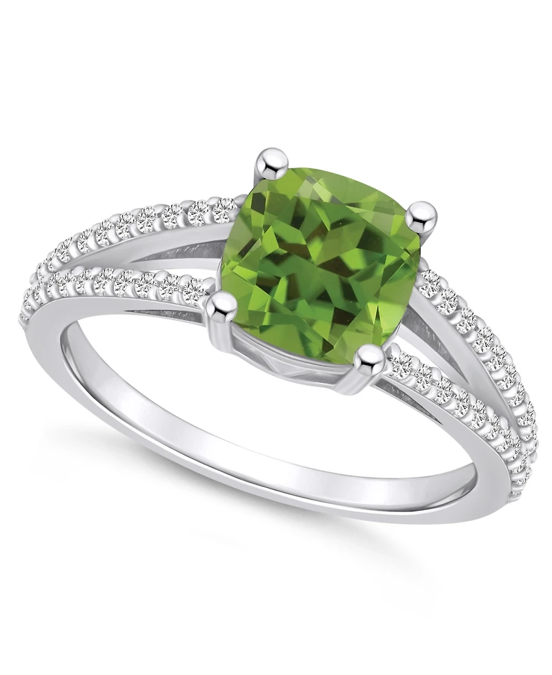 Macy's Peridot and Diamond Accent Ring 14K White Gold