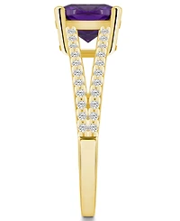Macy's Amethyst and Diamond Accent Ring 14K Yellow Gold