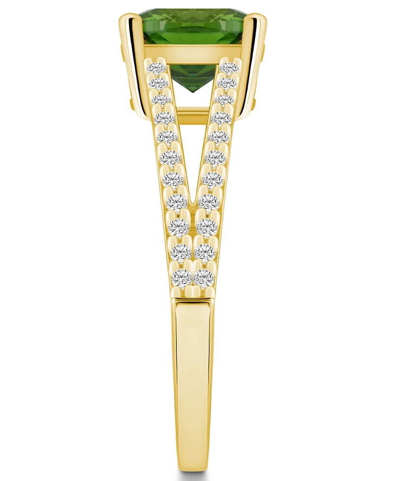 Macy's Peridot and Diamond Accent Ring 14K Yellow Gold
