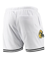 Men's Pro Standard White, Black Green Bay Packers Mesh Shorts