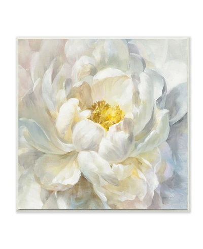 Stupell Industries Delicate Flower Petals Soft White Yellow Painting Art, 12" x 12"
