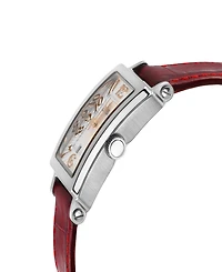 Gevril Women's Avenue of Americas Mini Swiss Quartz Italian Red Leather Strap Watch 32mm