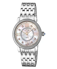 Gevril Women's Marsala Swiss Quartz Silver-Tone Stainless Steel Bracelet Watch 37mm