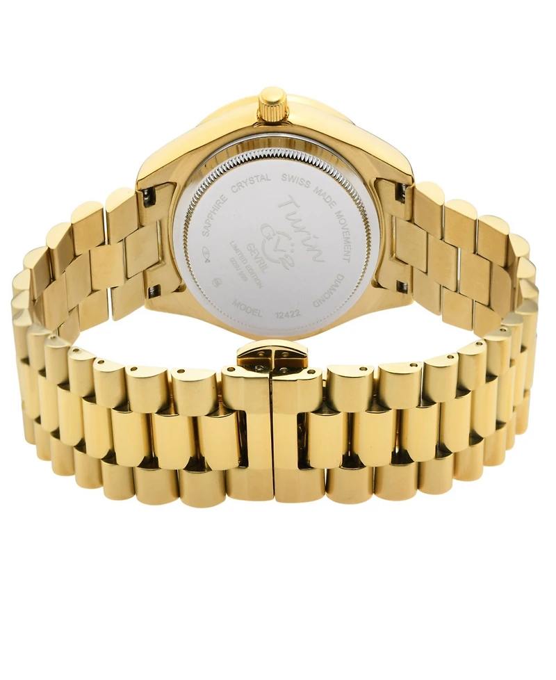 Gevril Women's Turin Swiss Quartz Gold-Tone Stainless Steel Bracelet Watch 32mm