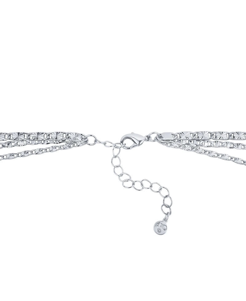 And Now This Triple Strand Diamond Cut Chain Necklace