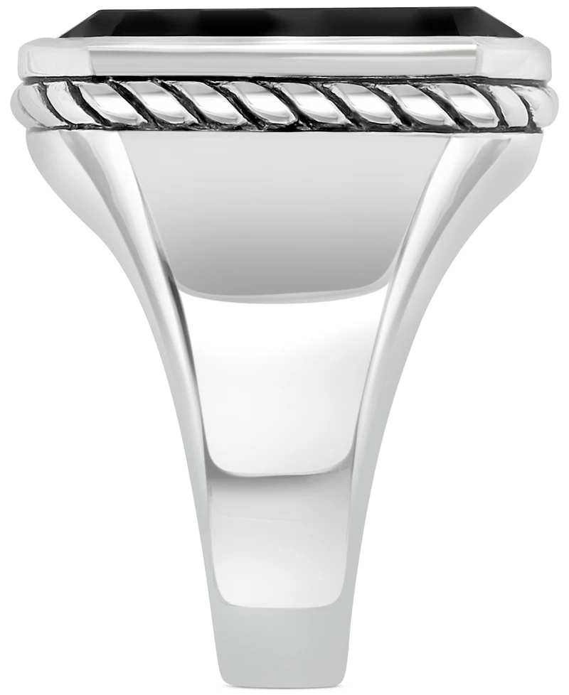 Effy Men's Onyx Ring in Sterling Silver