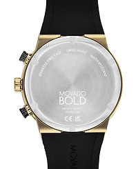 Movado Men's Swiss Chronograph Bold Fusion Black Silicone Strap Watch 45mm