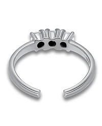 Giani Bernini Cubic Zirconia Three Stone Sterling Silver Toe Ring