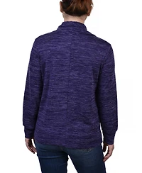 Women's Missy Long Sleeve Overlapping Cowl Neck Top