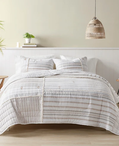 Closeout! Ink+Ivy Salar Blocked Stripes 3-Pc. Quilt Set, King/California King