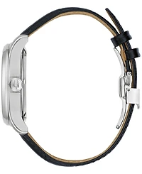 Bulova Men's Automatic Wilton Gmt Black Leather Strap Watch 43mm