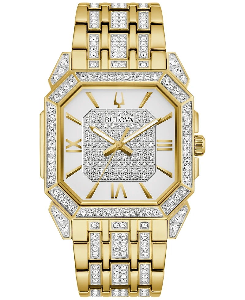 Bulova Men's Crystal Octava Gold-Tone Stainless Steel Bracelet Watch 40mm