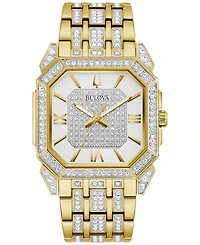 Bulova Men's Crystal Octava Gold-Tone Stainless Steel Bracelet Watch 40mm
