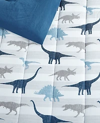 Alex + Bella Dino Chambray Dark Blue 4-Piece Microfiber Comforter Set - Full