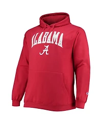 Men's Champion Crimson Alabama Crimson Tide Big and Tall Arch Over Logo Powerblend Pullover Hoodie