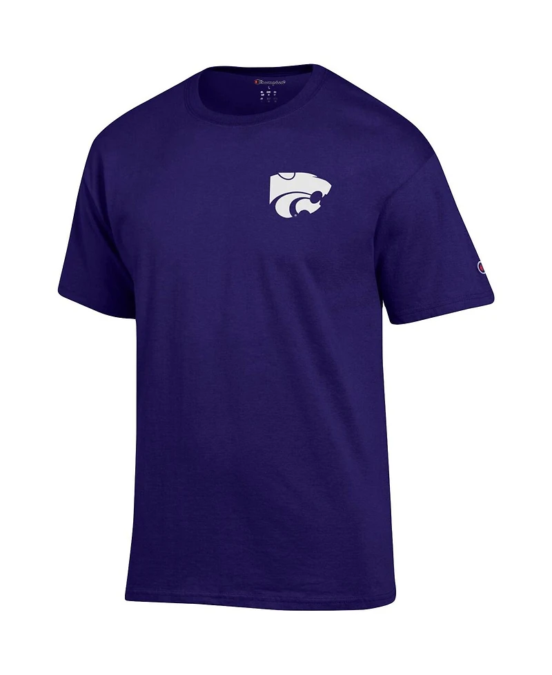 Men's Champion Purple Kansas State Wildcats Stack 2-Hit T-shirt