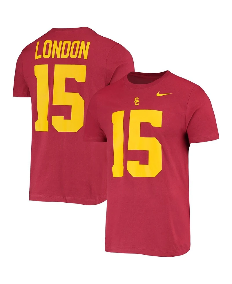 Men's Nike Drake London Cardinal Usc Trojans 2022 Nfl Draft Name and Number T-shirt