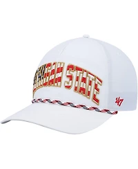 Men's '47 White Michigan State Spartans Stars and Stripes Flag Flutter Hitch Snapback Hat