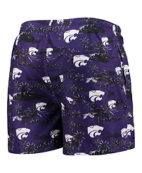 Men's Foco Purple Kansas State Wildcats Island Palm Swim Trunks