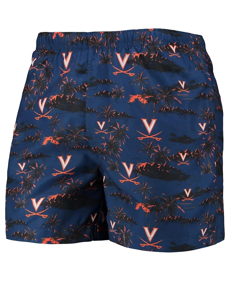 Men's Foco Navy Virginia Cavaliers Island Palm Swim Trunks