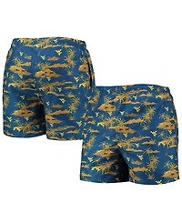 Men's Foco Navy West Virginia Mountaineers Island Palm Swim Trunks