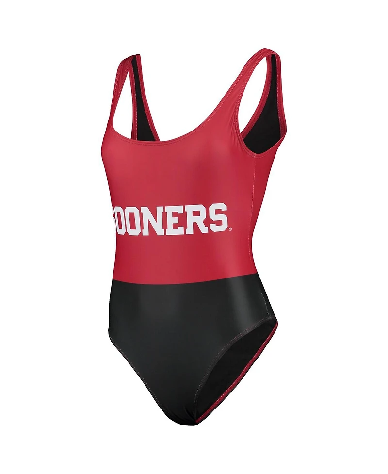 Women's Foco Crimson Oklahoma Sooners One-Piece Bathing Suit