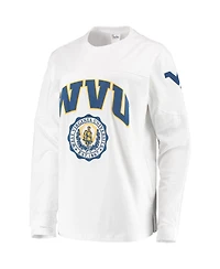 Women's Pressbox White West Virginia Mountaineers Edith Long Sleeve T-shirt