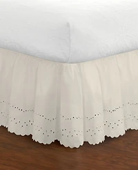 Fresh Ideas Ruffled Eyelet 14" Drop Bed Skirt, Queen