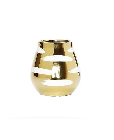 Vase with Block Design with Wide Opening